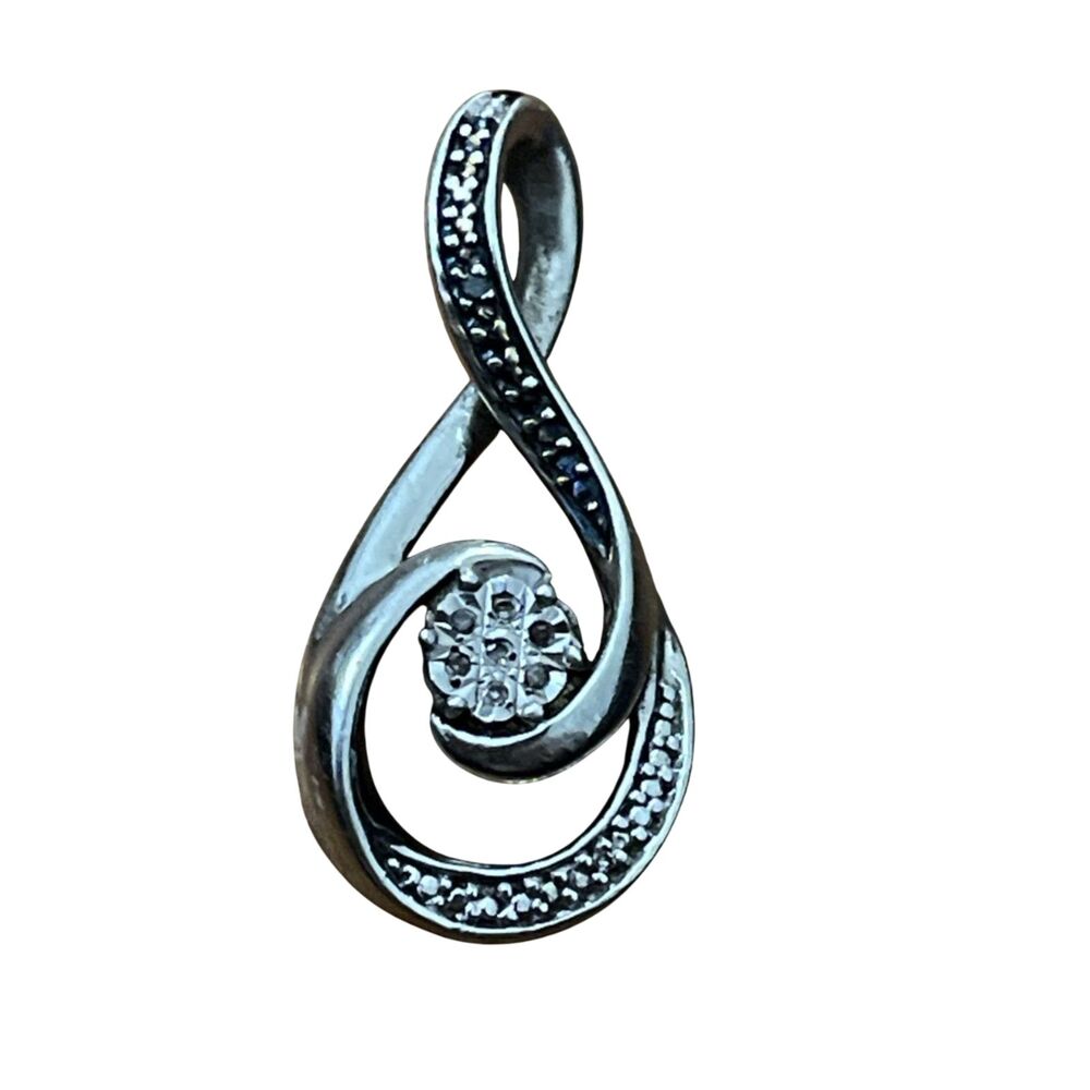 Sterling Silver an Diamond Infinity Knot Pendant for a Necklace